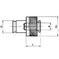 Quick-release insert sz.1, 9x7mm (M12) with safety coupling